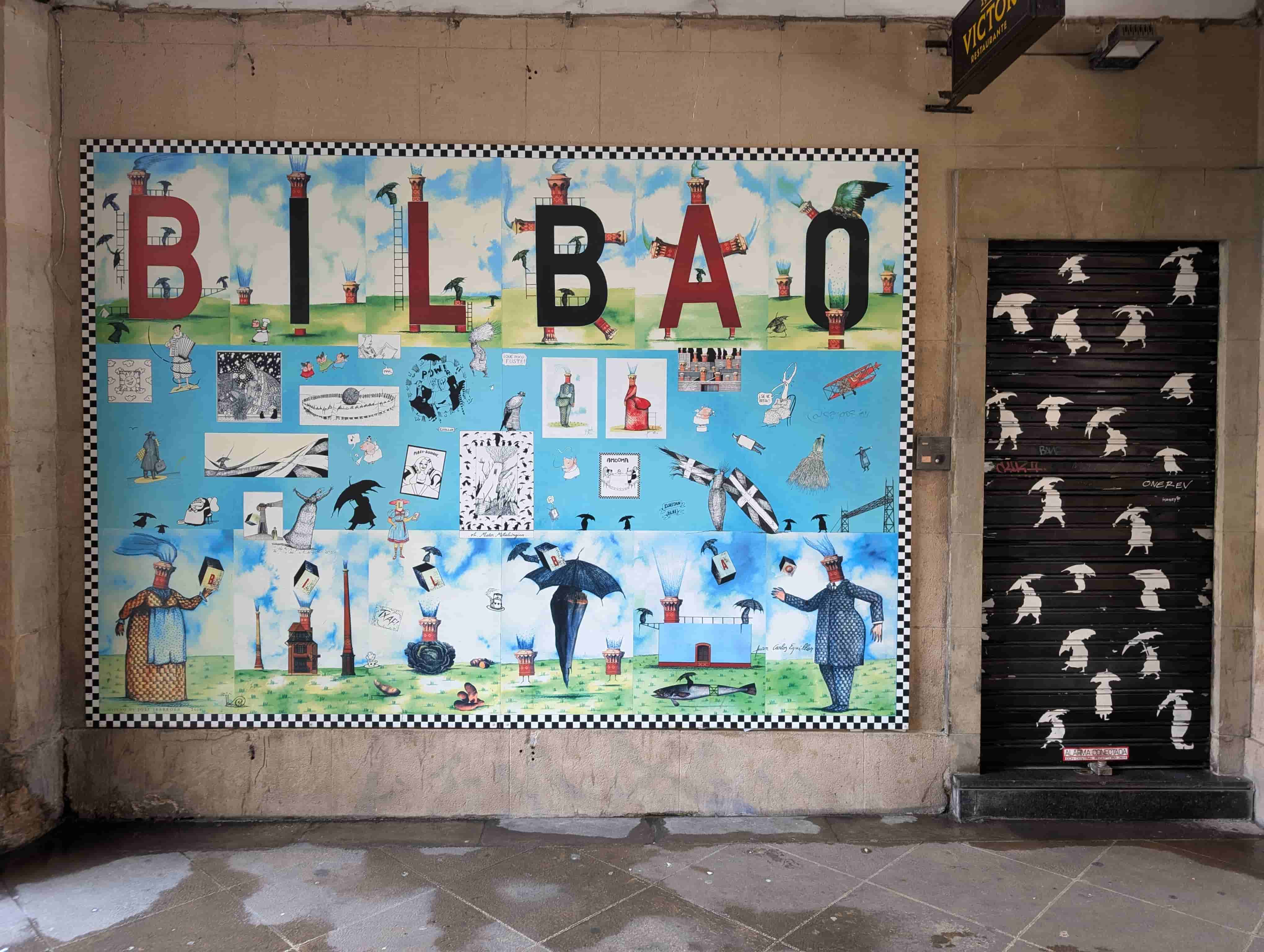 Mural in front of Plaza Nueva.
